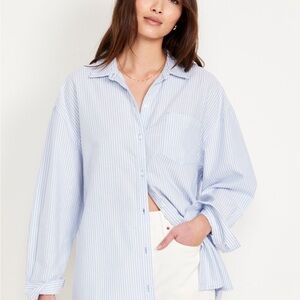 NWT Old Navy oversized button down boyfriend shirt M
